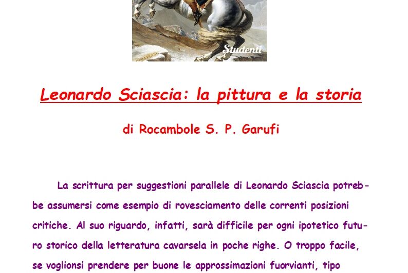Garufi, Rocambole S. P. – Leonardo Sciascia: la pittura e la storia